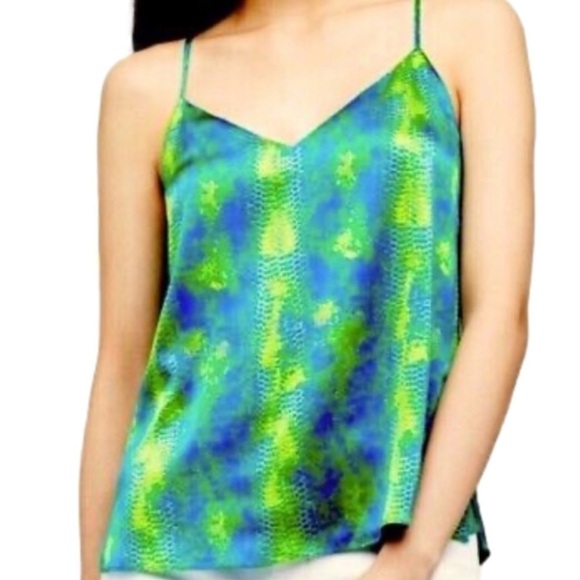 L’agence Kylee Racerback Tank 100% Silk Amazon Viper Print. - Picture 9 of 9